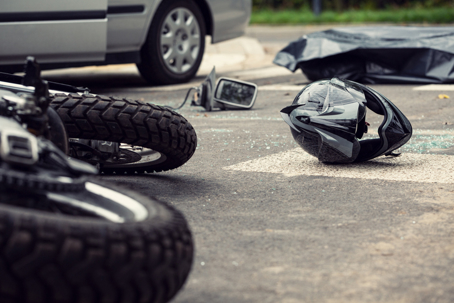 Motorcycle and car accident