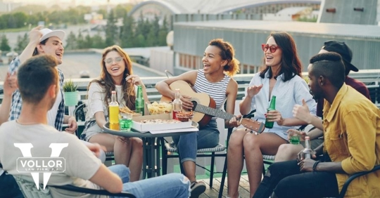people drinking at a gathering